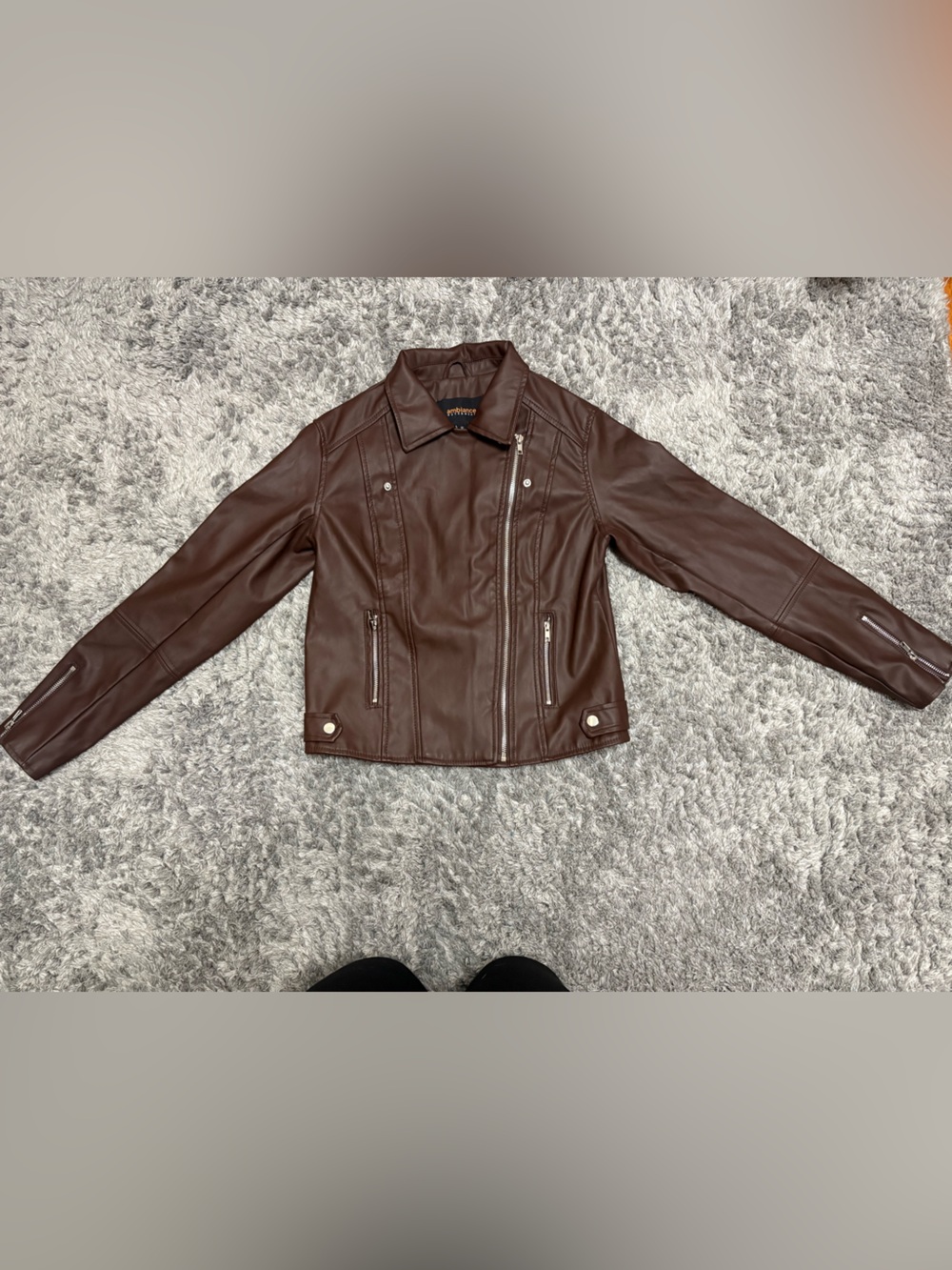 Women’s Brown Leather Moto Jacket - Unbranded